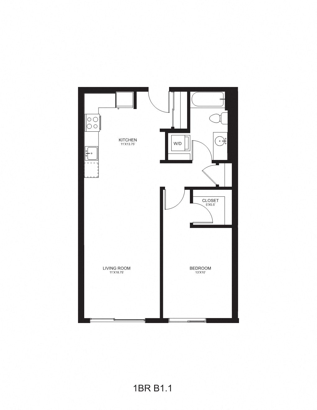 Floor plan layout diagram for B1.1